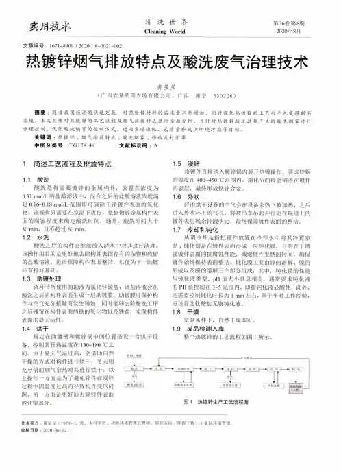 热镀锌烟气排放特点及酸洗废气治理技术
