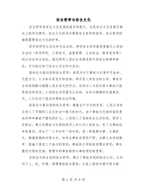 安全哲学与安全文化（2篇）