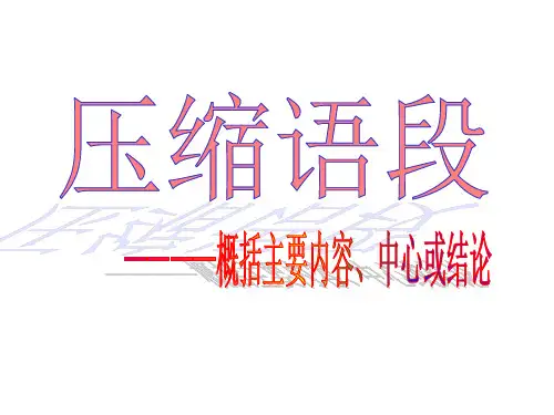 压缩语段之概括主要内容、结论