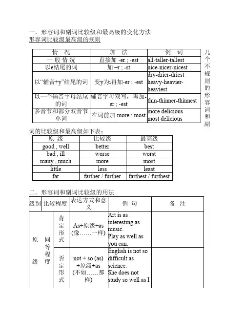 外研社八年级_比较级_最高    级