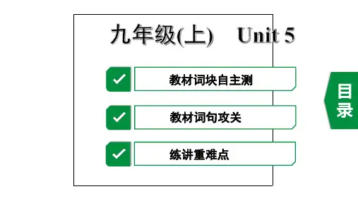 2020年江苏中考英语第一部分教材知识研究—— 九年级(上)Unit 5