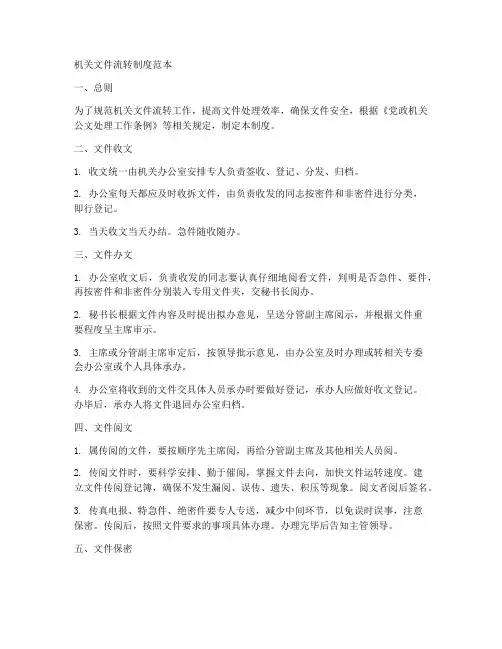机关文件流转制度范本