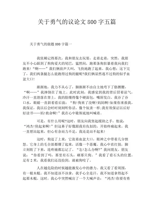 关于勇气的议论文800字五篇