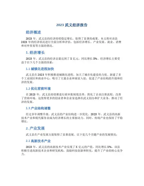 2023武义经济报告