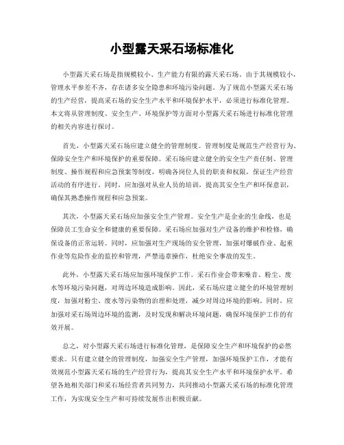 小型露天采石场标准化