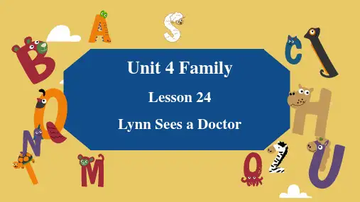 冀教版(三起)英语三年级上册Unit4 Lesson 24 Lynn Sees a Doctor课件