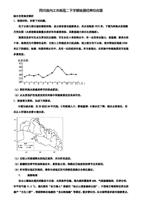 四川省内江市新高二下学期地理经典综合题含解析