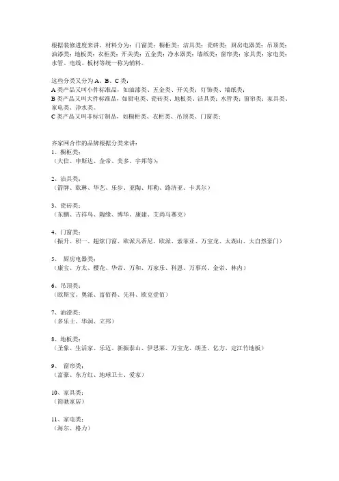 ABC产品分类文档