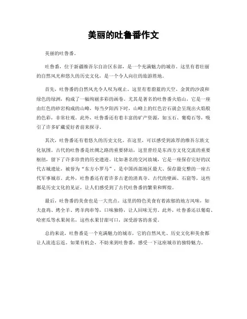美丽的吐鲁番作文