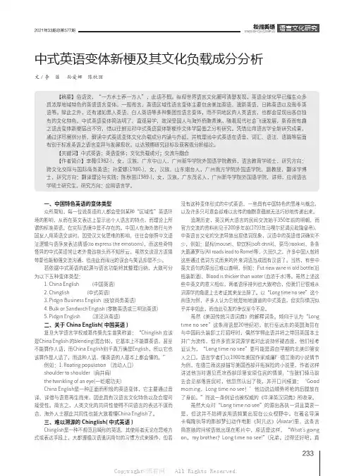 中式英语变体新梗及其文化负载成分分析