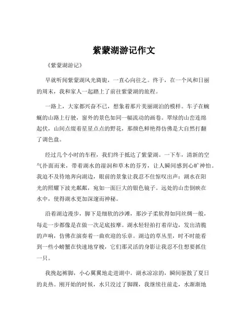 紫蒙湖游记作文
