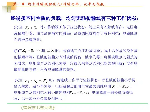 第1.4节 传输线的传输功率、效率与损耗