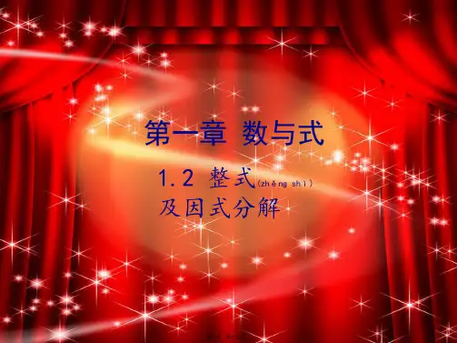 中考数学复习 第一章 数与式 1.2 整式及因式分解课件
