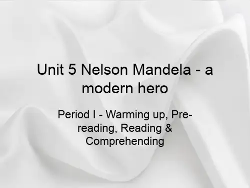 人教版高中英语必修一Unit5 Nelson Mandela-a morden hero reading 课件(共17张PPT)