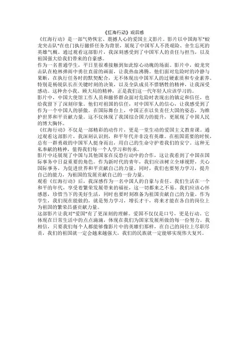 《红海行动》观后感