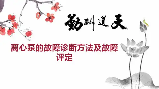 离心泵的故障诊断方法及故障评定
