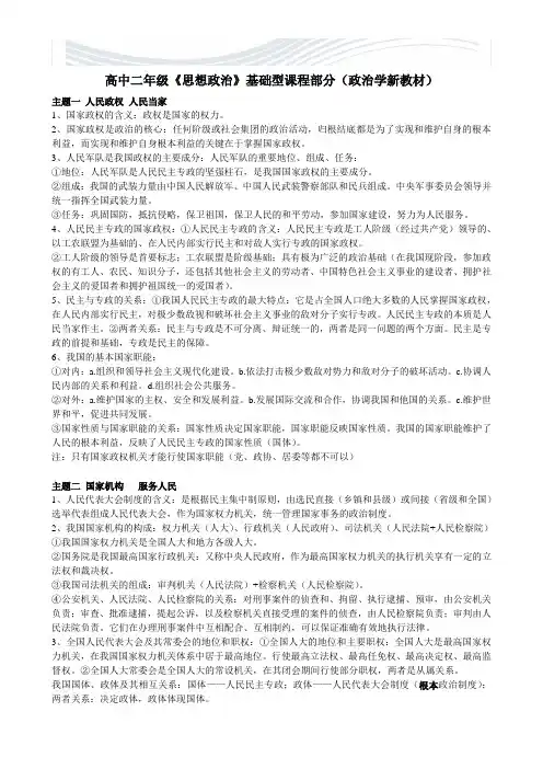 2017届政治学合格考知识点[精品文档]
