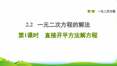 九年级数学上第2章一元二次方程2.2一元二次方程的解法1直接开平方法解方程习题课湘教