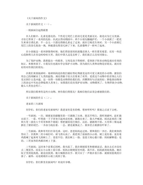 关于新闻的作文10篇