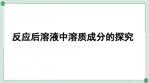 中考复习PPT反应后溶液中溶质成分的探究精品课件
