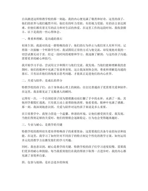 我在特教学校的心得体会