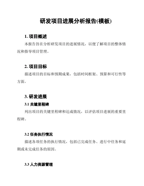 研发项目进展分析报告(模板)
