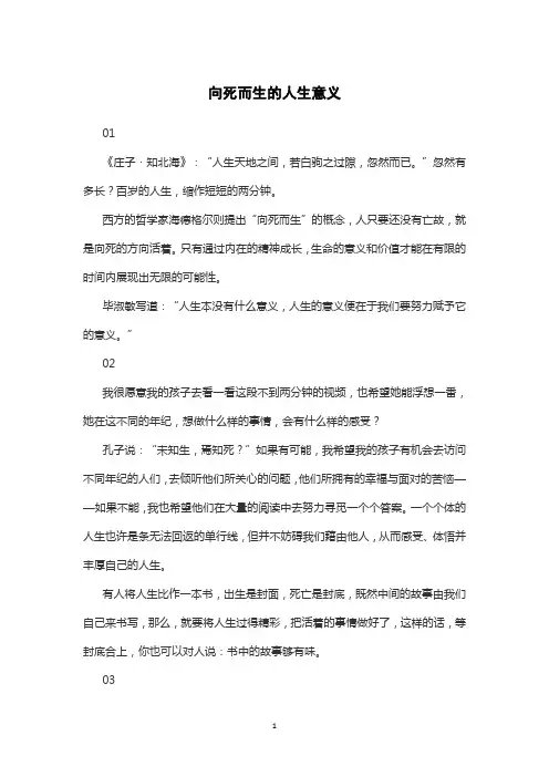 向死而生的人生意义