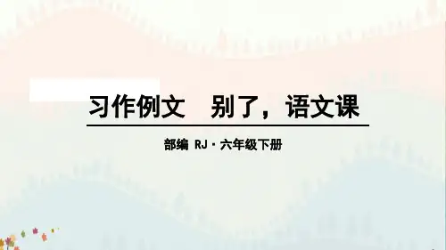 六年级下册语文课件-第三单元 习作例文 人教部编版
