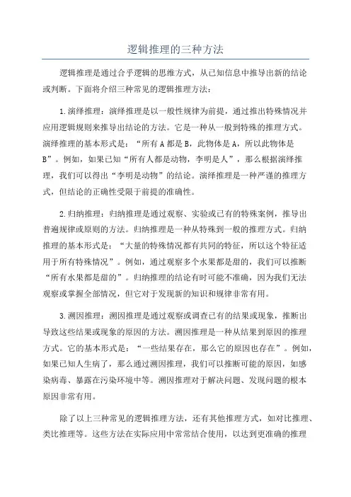 逻辑推理的三种方法