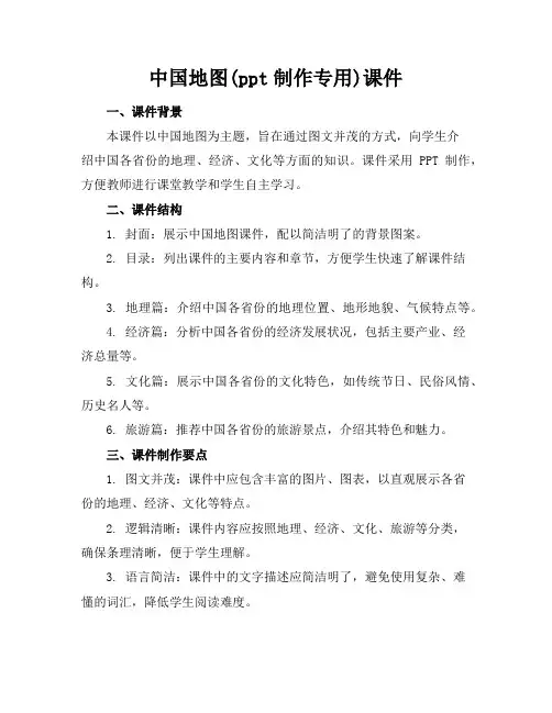 中国地图(ppt制作专用)课件