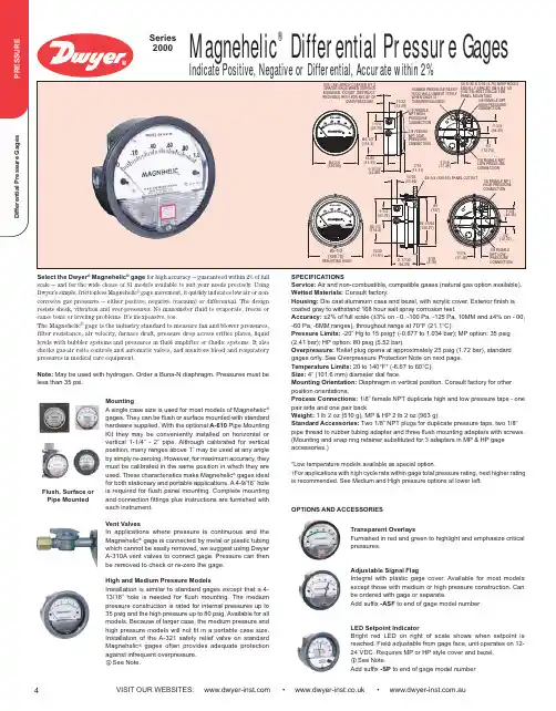 Dwyer Magnehelic 压力差表说明说明书