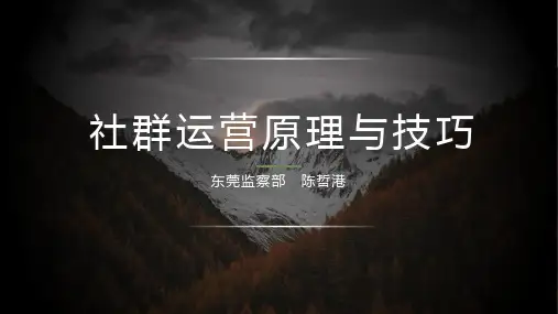 社区运营原理与技巧