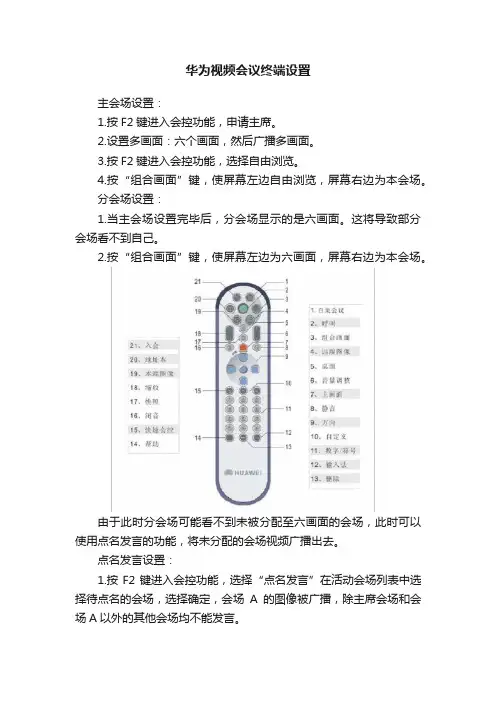 华为视频会议终端设置