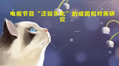 电视节目“泛娱乐化”的成因和对策研究