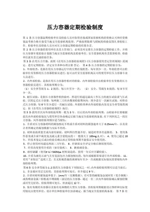 压力容器定期检验制度