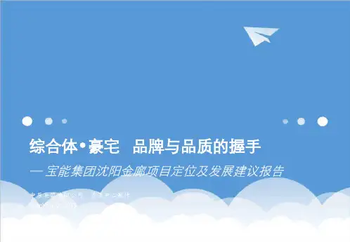 项目管理-XXXX年宝能集团沈阳金廊项目定位及发展 精品