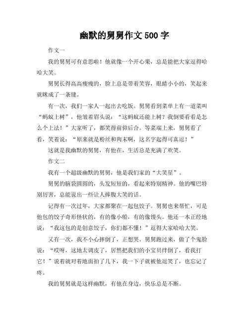 幽默的舅舅作文500字