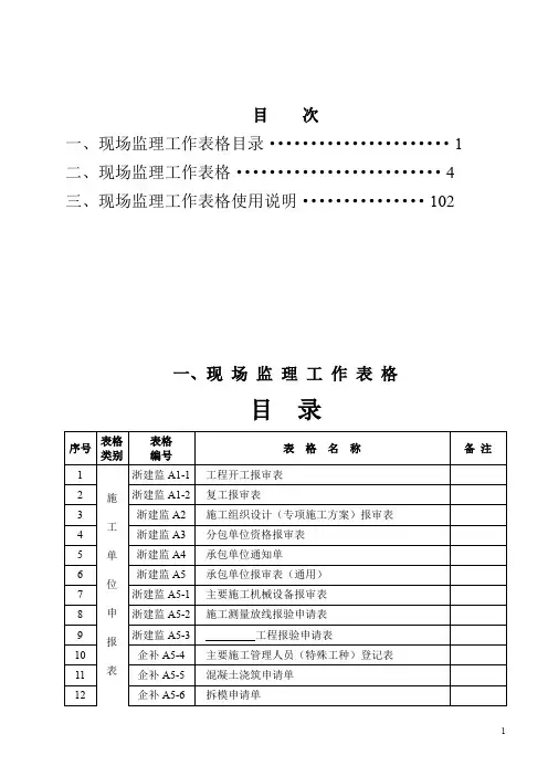 浙建监全套表格
