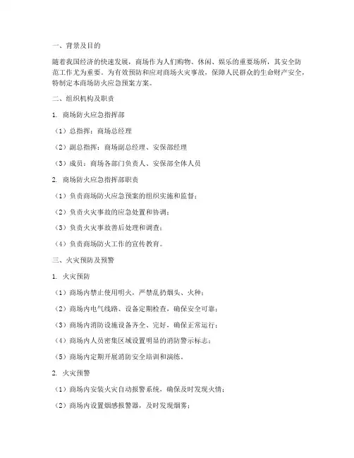 商场防火应急预案方案