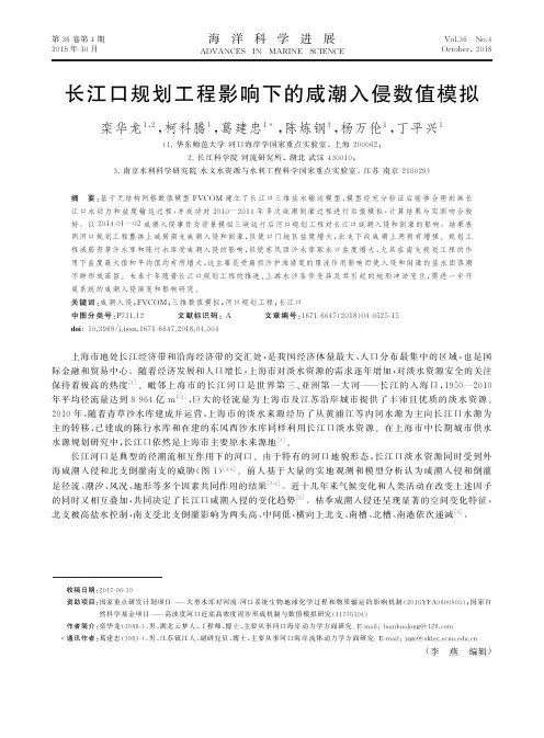 长江口规划工程影响下的咸潮入侵数值模拟