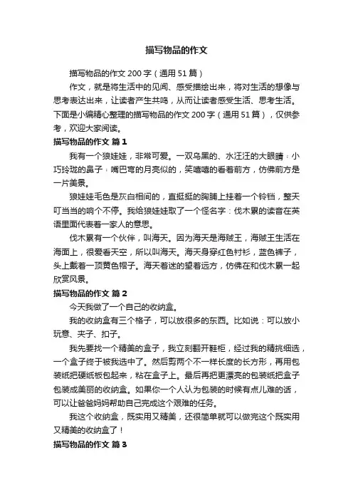描写物品的作文