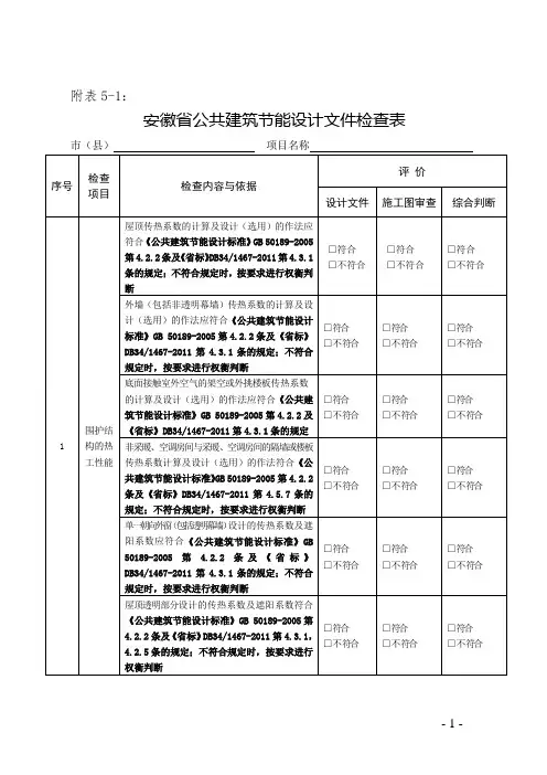 建筑节能检查表