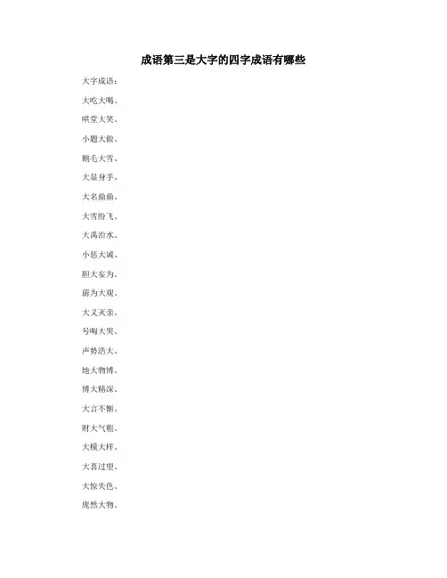 成语第三是大字的四字成语有哪些