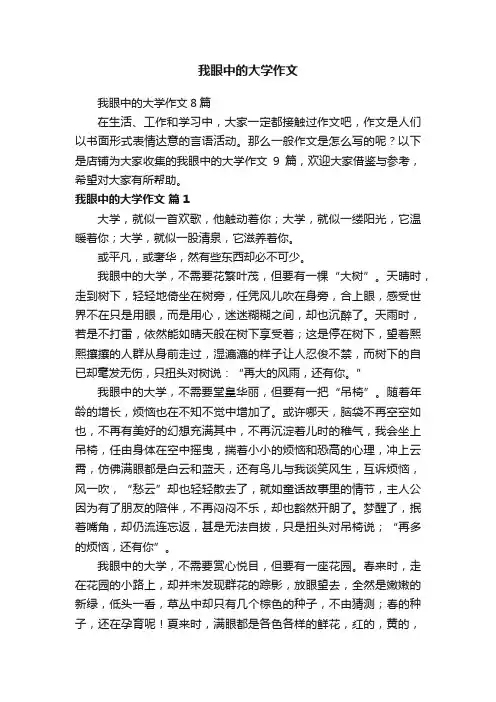 我眼中的大学作文