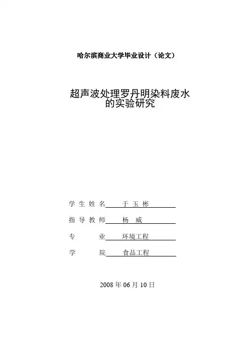 环境工程毕业论文模板完整版
