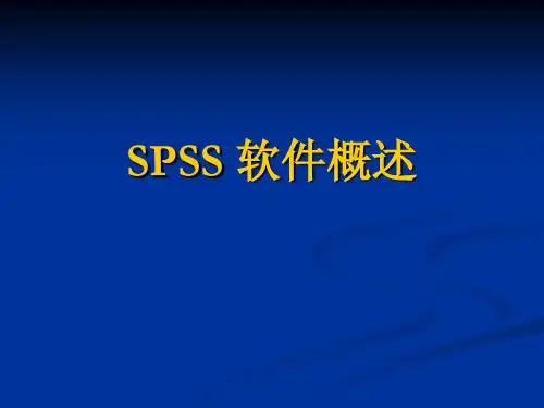 SPSS-软件概述