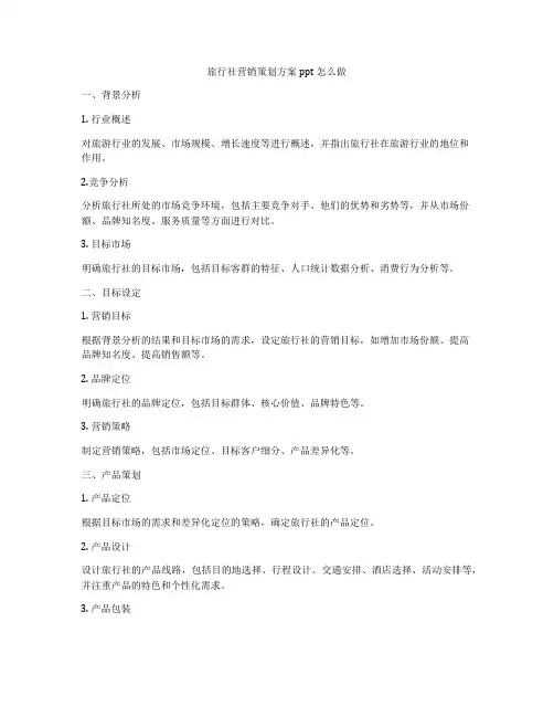 旅行社营销策划方案ppt怎么做