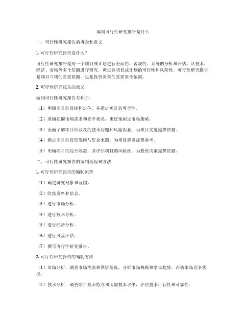 编制可行性研究报告是什么