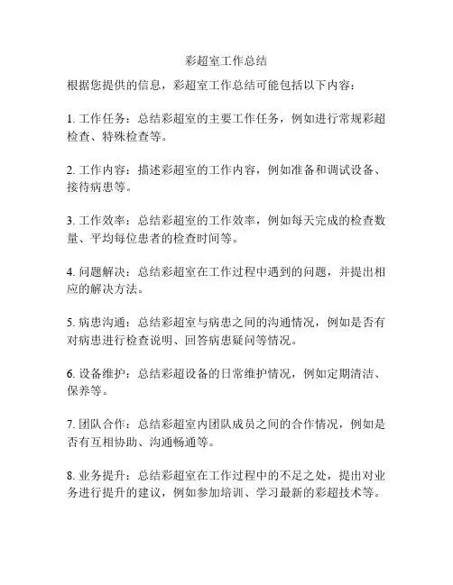 彩超室工作总结