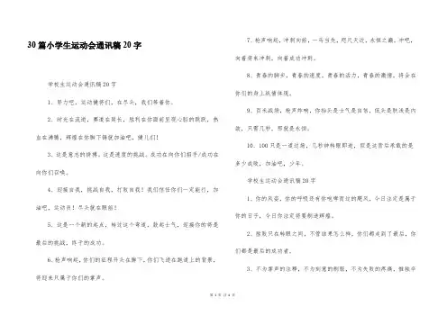 30篇小学生运动会通讯稿20字